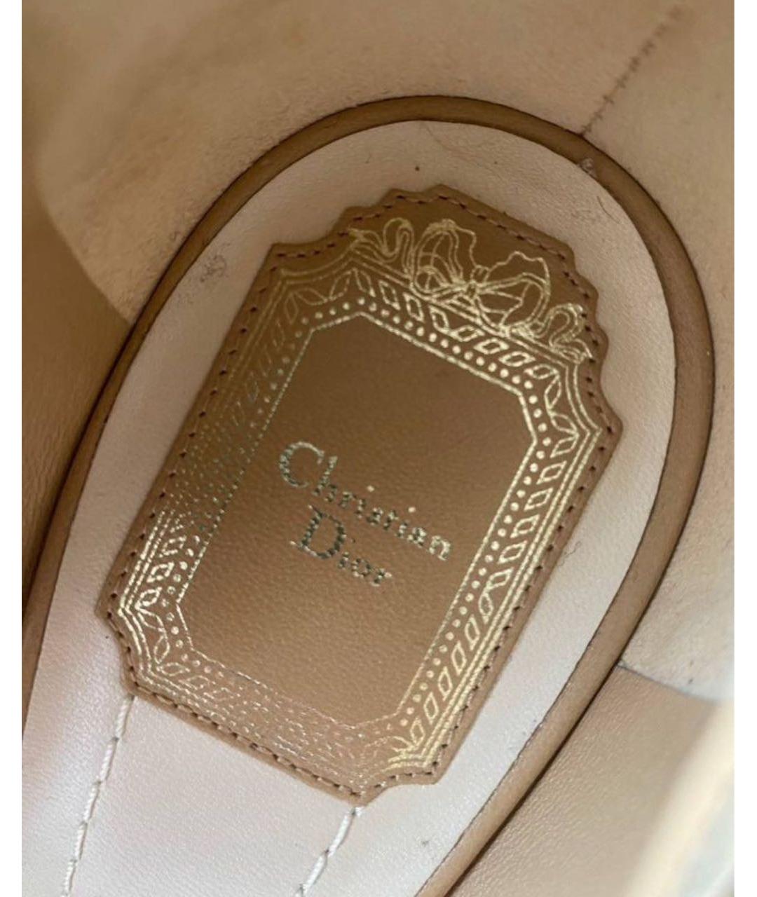 CHRISTIAN DIOR Бежевые кожаные туфли, фото 5