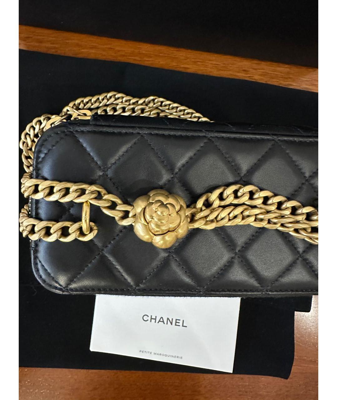 CHANEL Черная кожаная сумка через плечо, фото 2