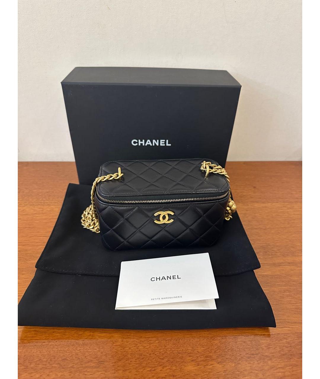 CHANEL Черная кожаная сумка через плечо, фото 7