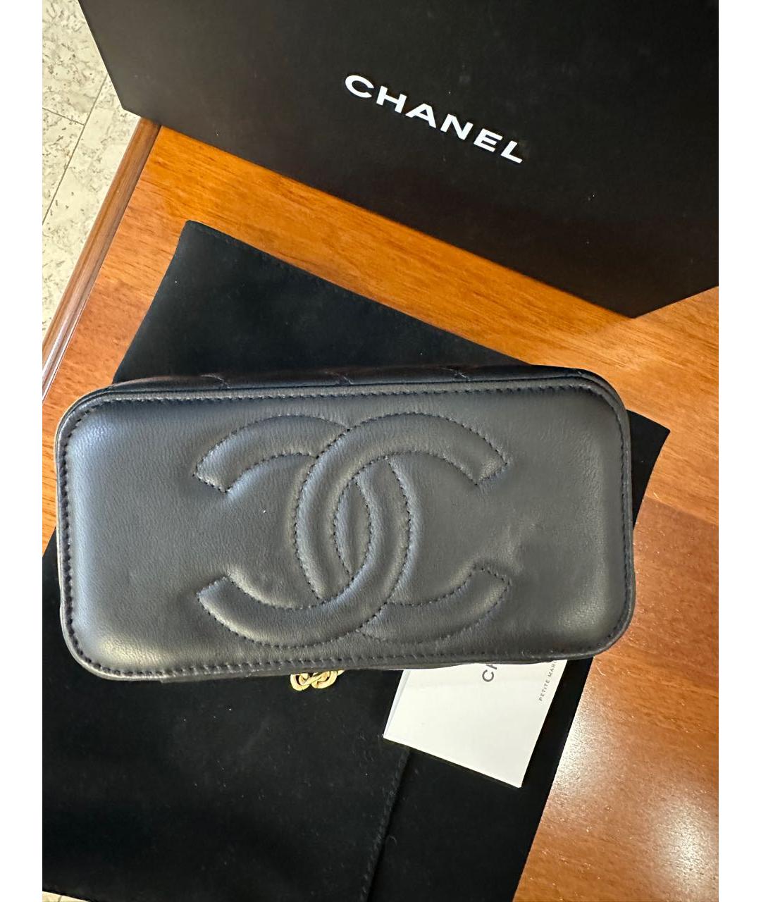 CHANEL Черная кожаная сумка через плечо, фото 6