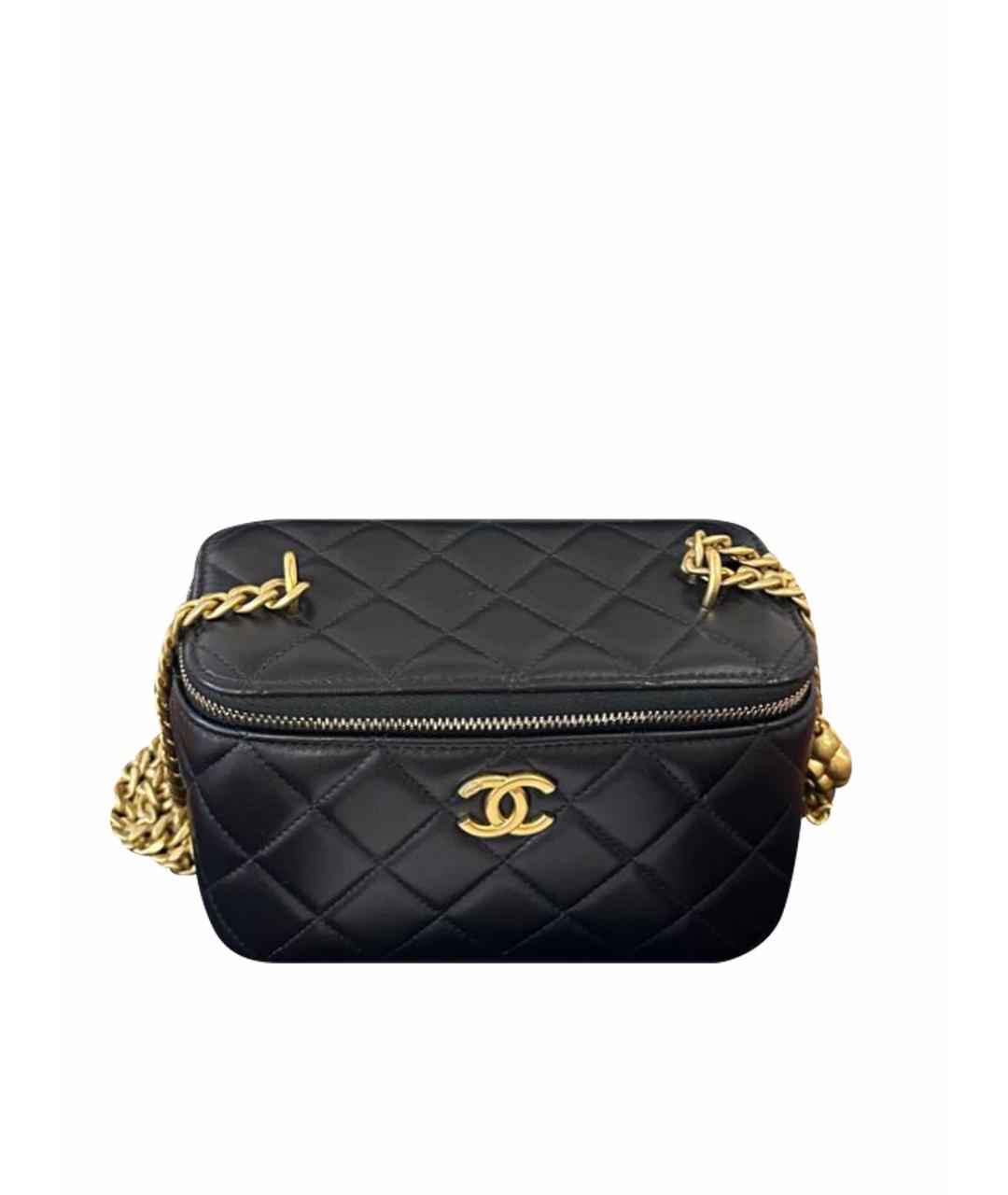 CHANEL Черная кожаная сумка через плечо, фото 8