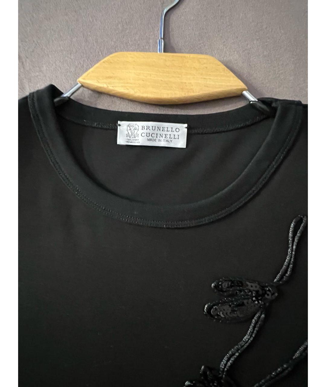 BRUNELLO CUCINELLI Черное хлопковое повседневное платье, фото 2