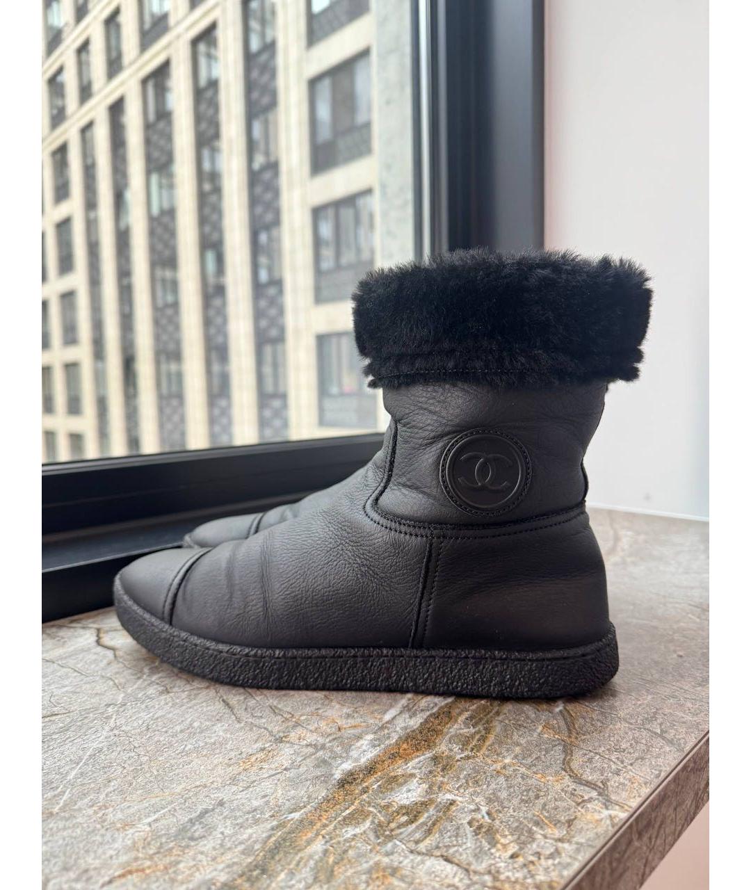 CHANEL Черные кожаные ботинки, фото 7