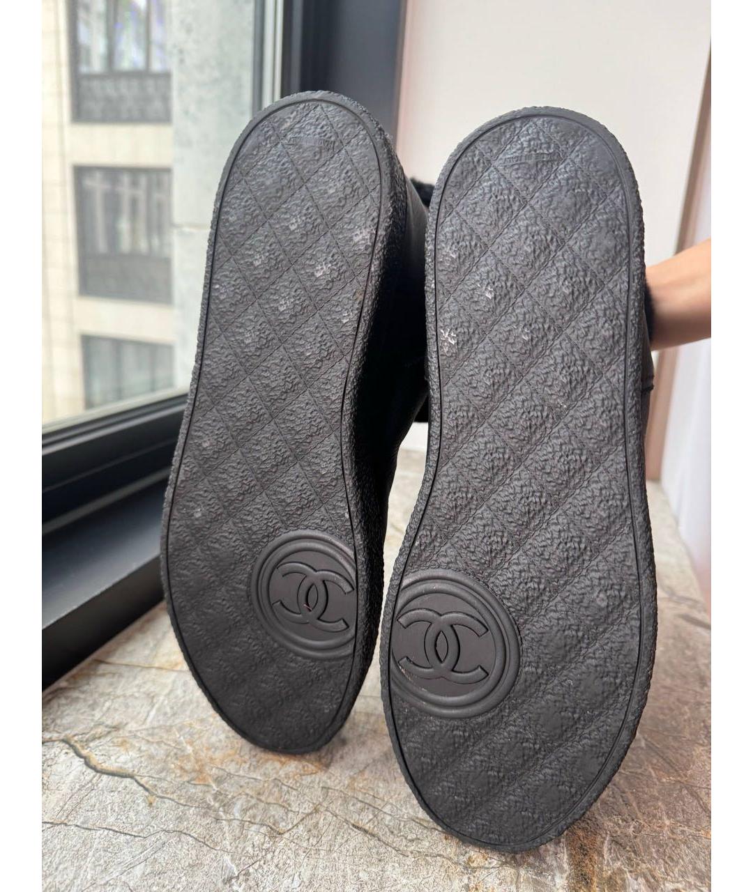 CHANEL Черные кожаные ботинки, фото 5