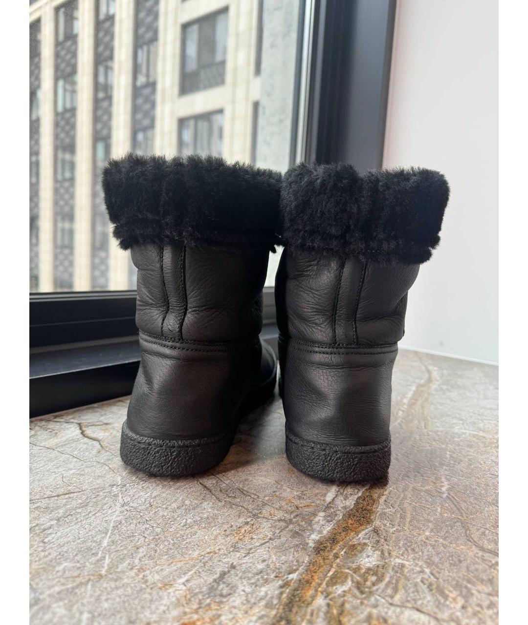 CHANEL Черные кожаные ботинки, фото 4