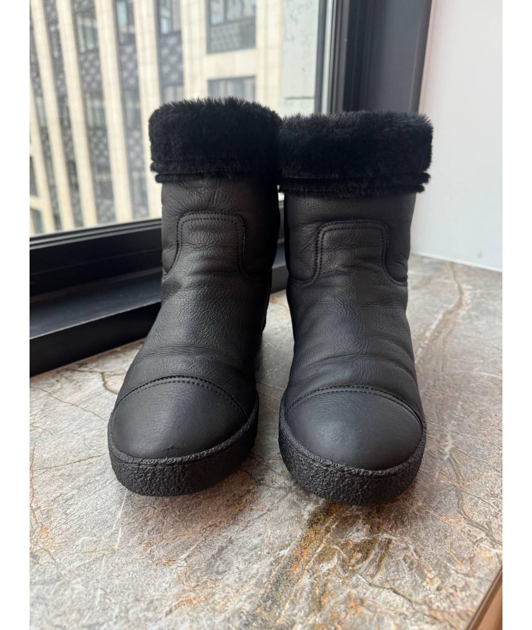 CHANEL Черные кожаные ботинки, фото 2