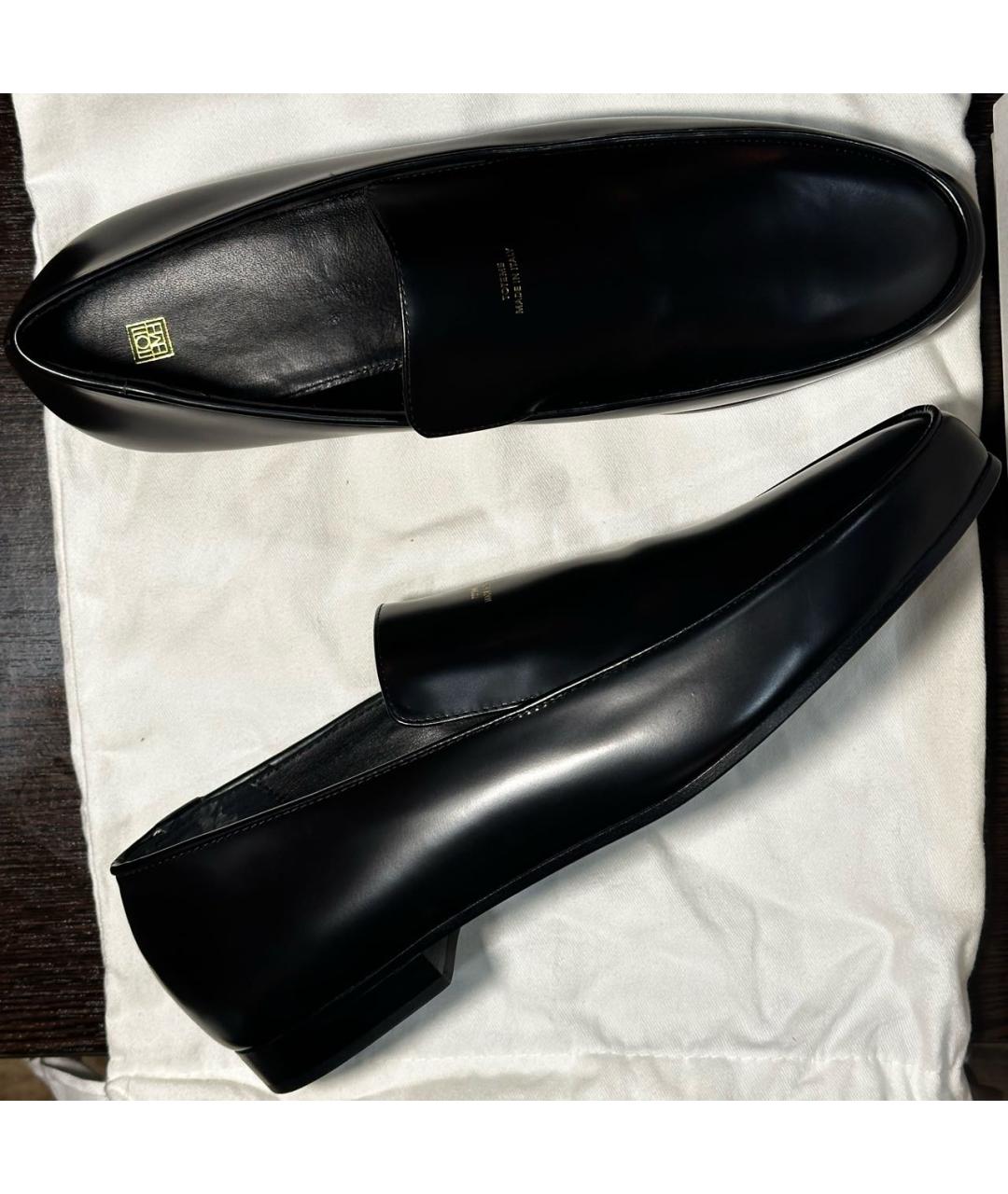TOTEME Черные кожаные лоферы, фото 9