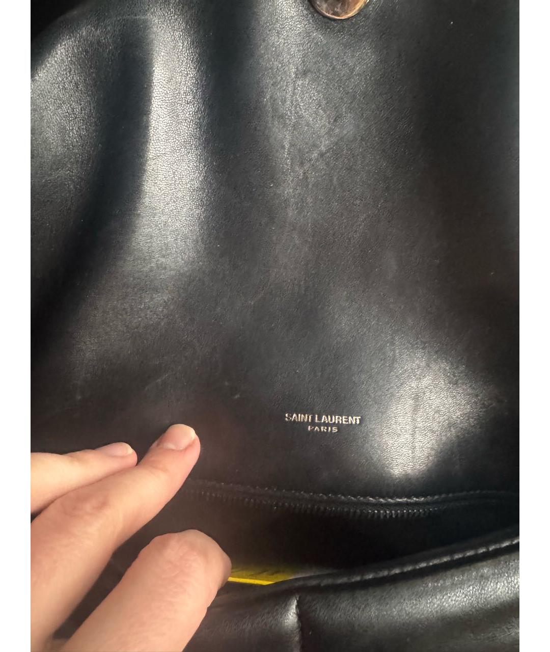 SAINT LAURENT Черная кожаная сумка через плечо, фото 3