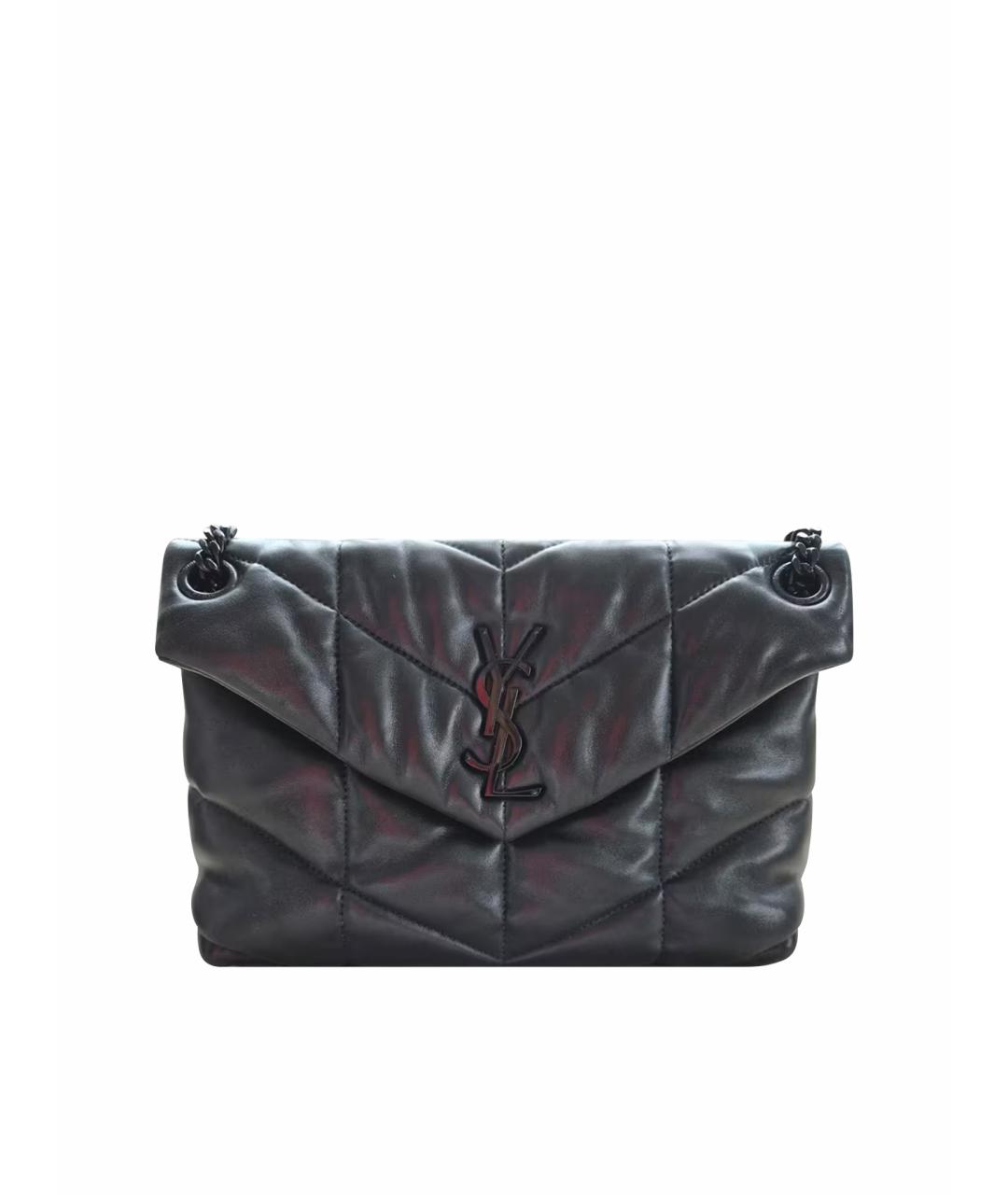 SAINT LAURENT Черная кожаная сумка через плечо, фото 1