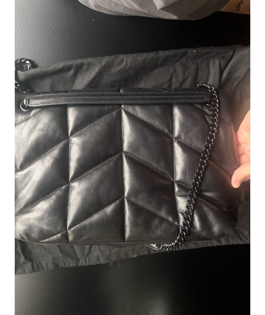 SAINT LAURENT Черная кожаная сумка через плечо, фото 2