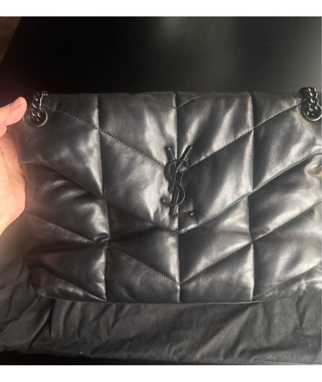 SAINT LAURENT Черная кожаная сумка через плечо, фото 6