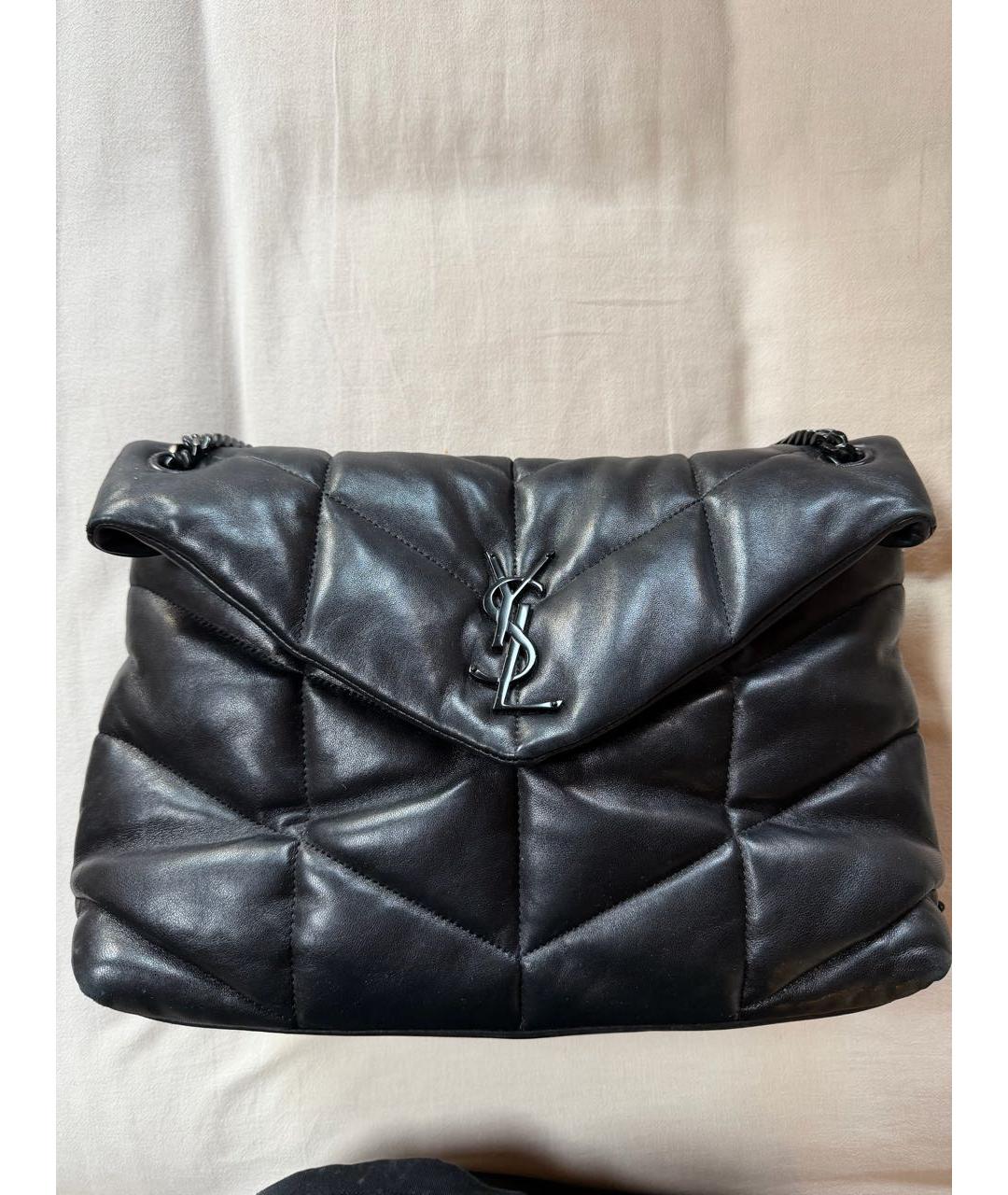SAINT LAURENT Черная кожаная сумка через плечо, фото 7
