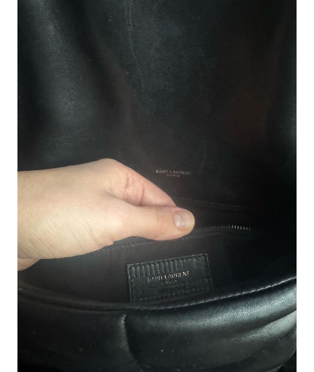 SAINT LAURENT Черная кожаная сумка через плечо, фото 4