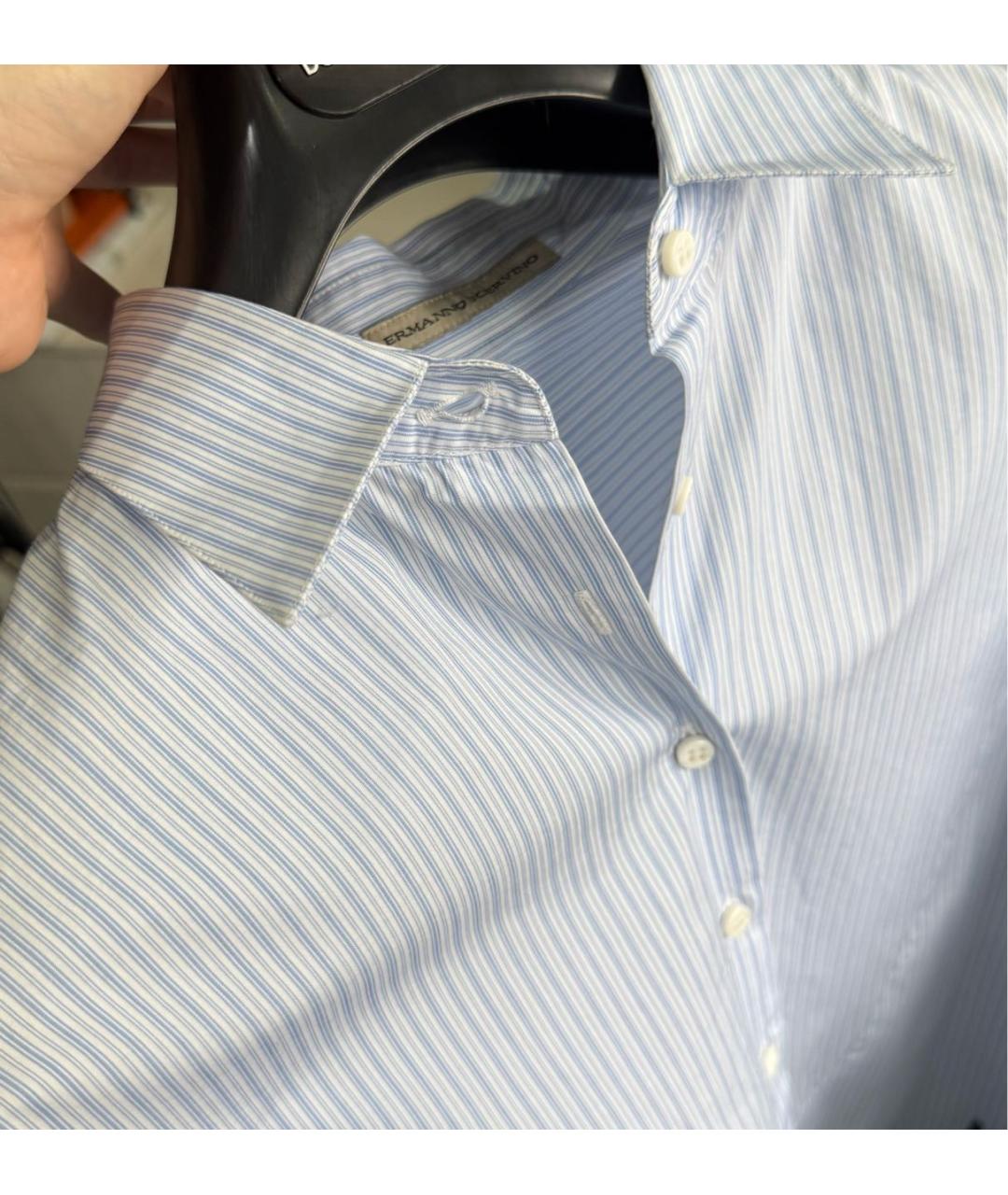ERMANNO SCERVINO Голубая хлопковая рубашка, фото 5