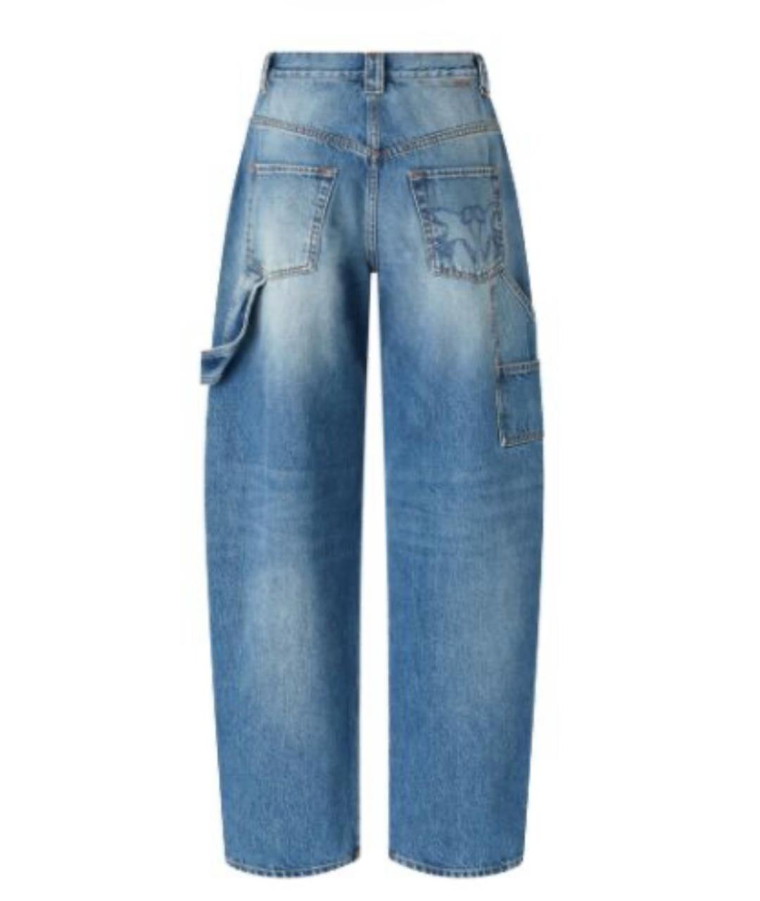 PINKO Синие хлопковые прямые джинсы, фото 2