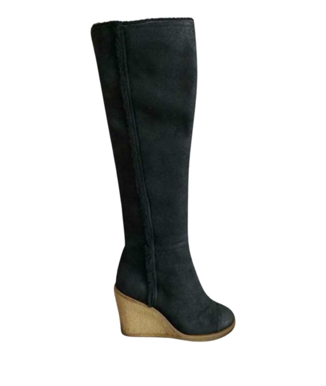 CHANEL Черные кожаные сапоги, фото 1