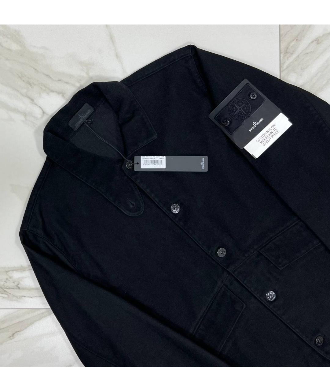 STONE ISLAND Черная хлопковая куртка, фото 2