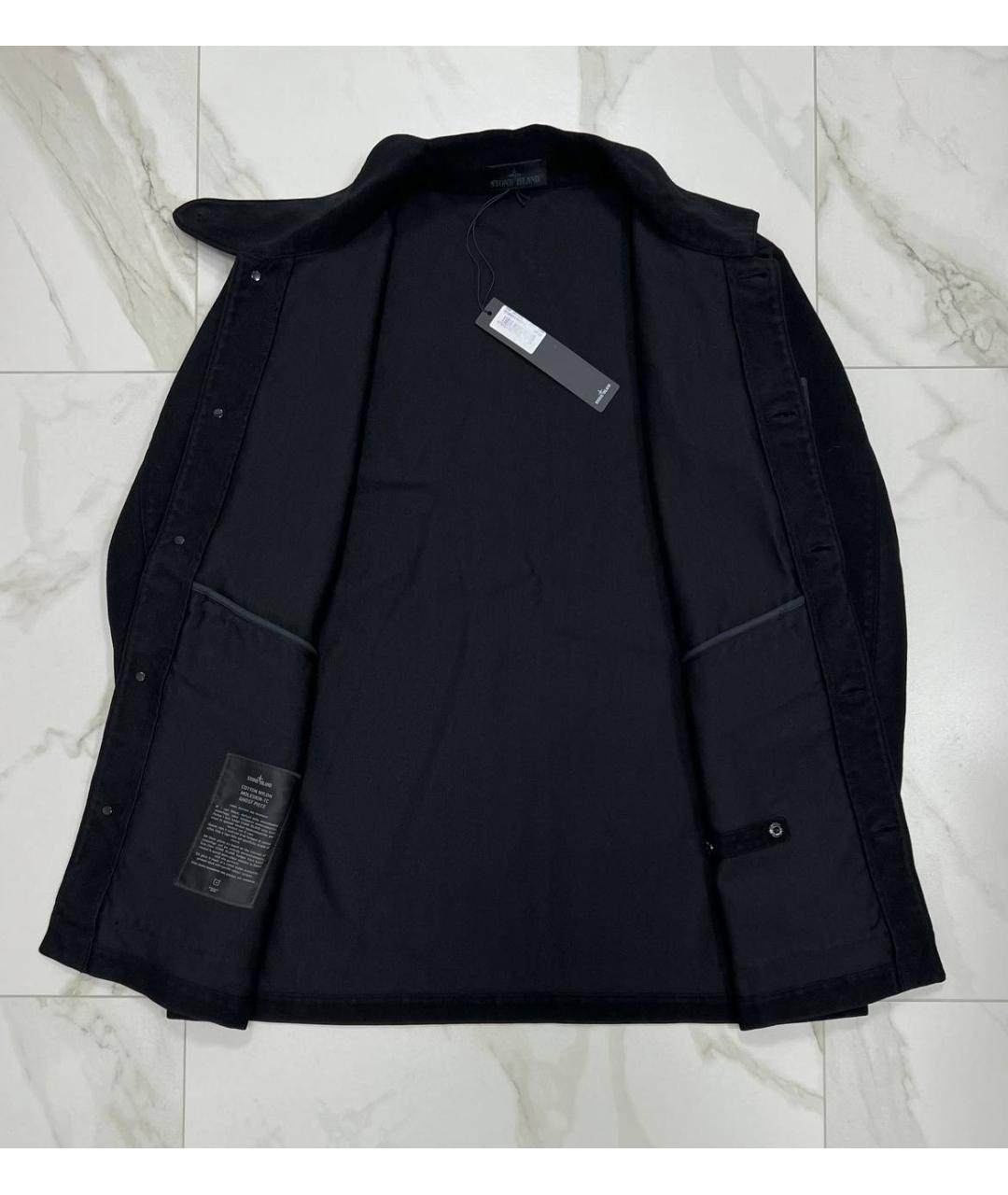 STONE ISLAND Черная хлопковая куртка, фото 5
