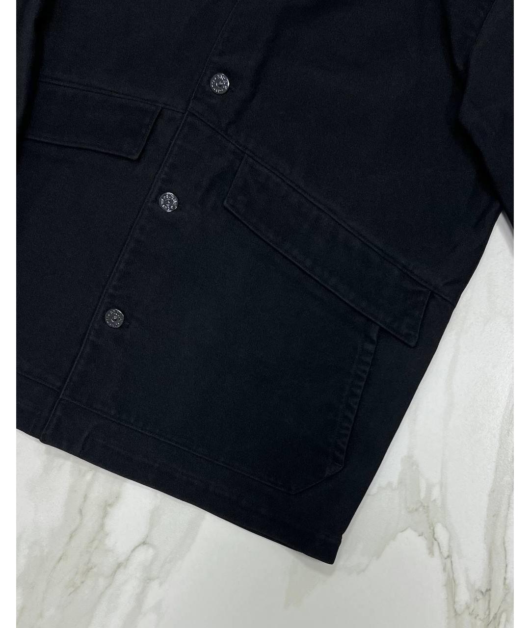 STONE ISLAND Черная хлопковая куртка, фото 4