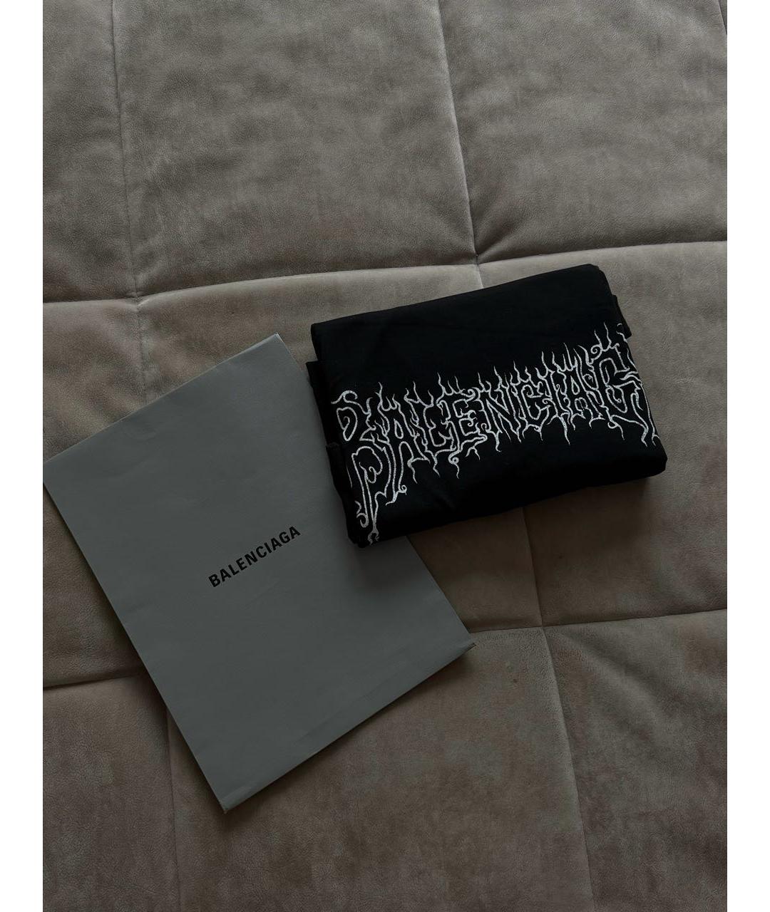 BALENCIAGA Черная хлопковая футболка, фото 8