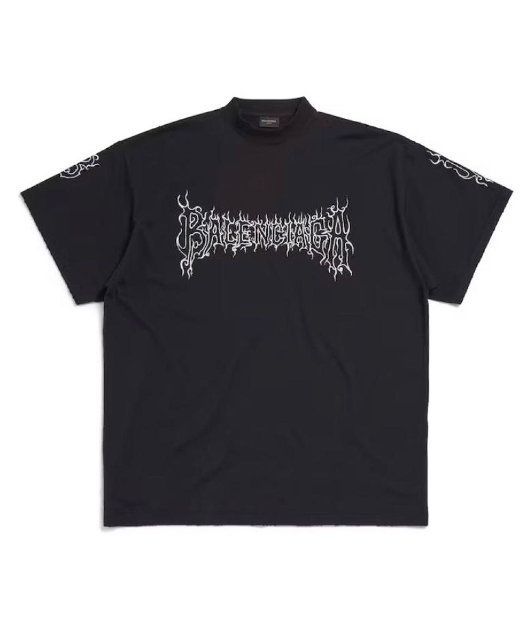 BALENCIAGA Черная хлопковая футболка, фото 1