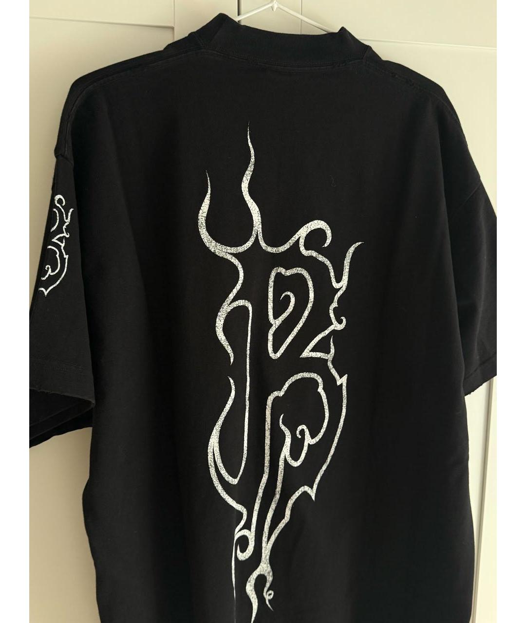 BALENCIAGA Черная хлопковая футболка, фото 7