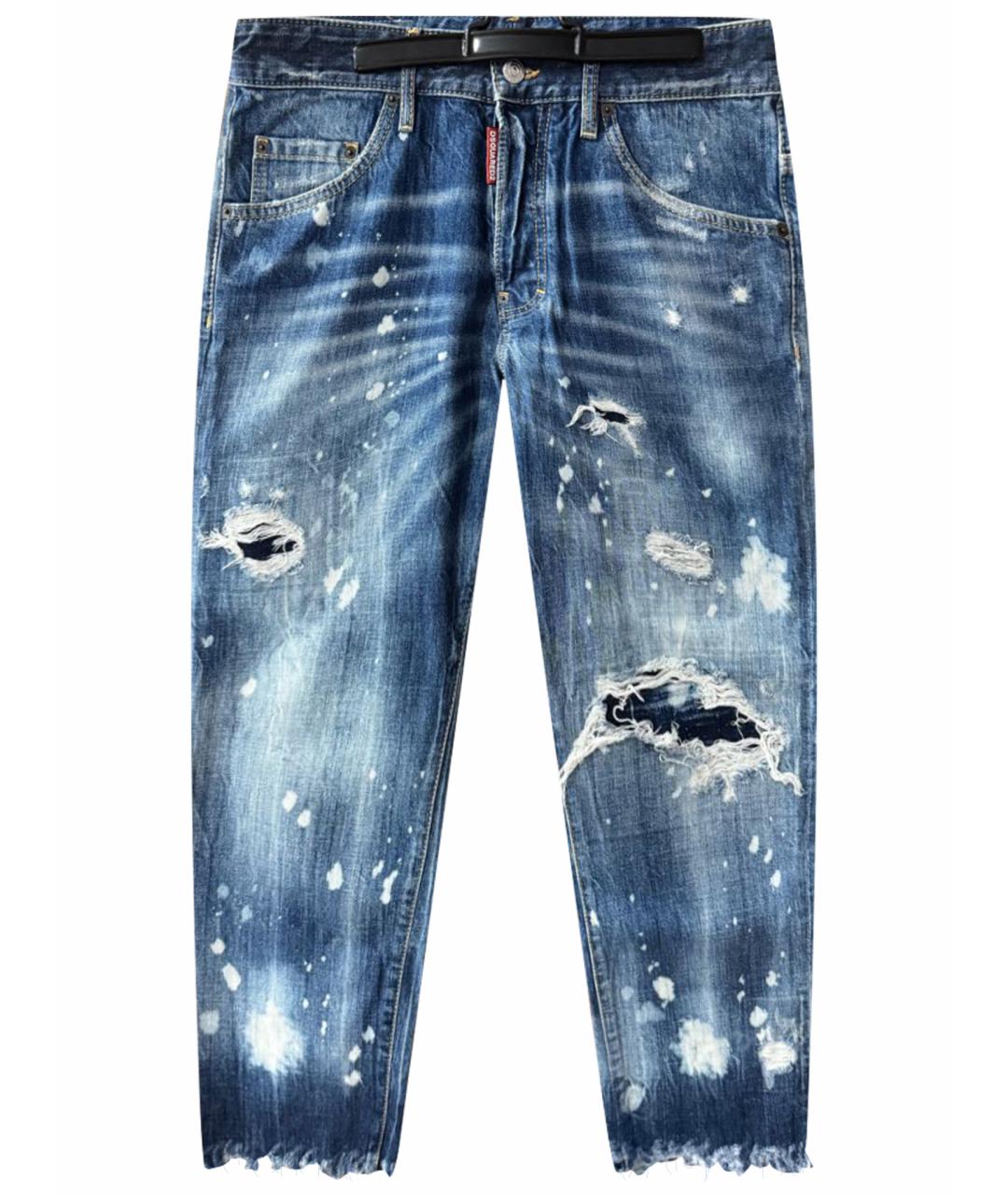 DSQUARED2 Темно-синие хлопковые прямые джинсы, фото 1