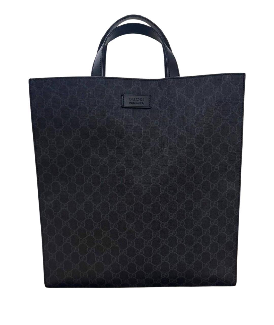 GUCCI Черная тканевая сумка тоут, фото 1