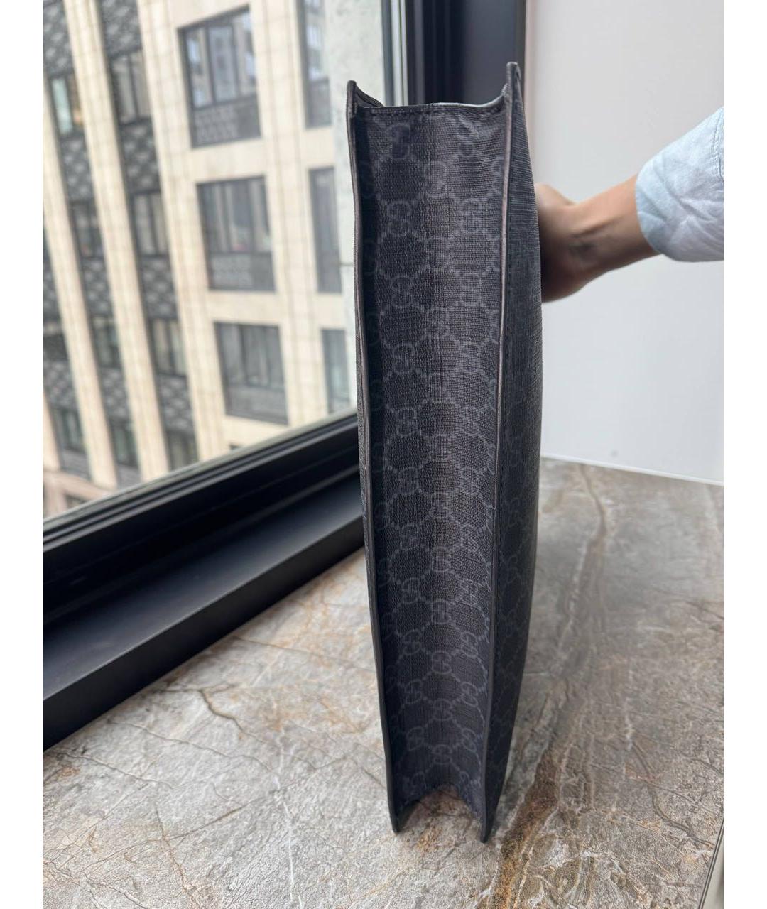 GUCCI Черная тканевая сумка тоут, фото 7