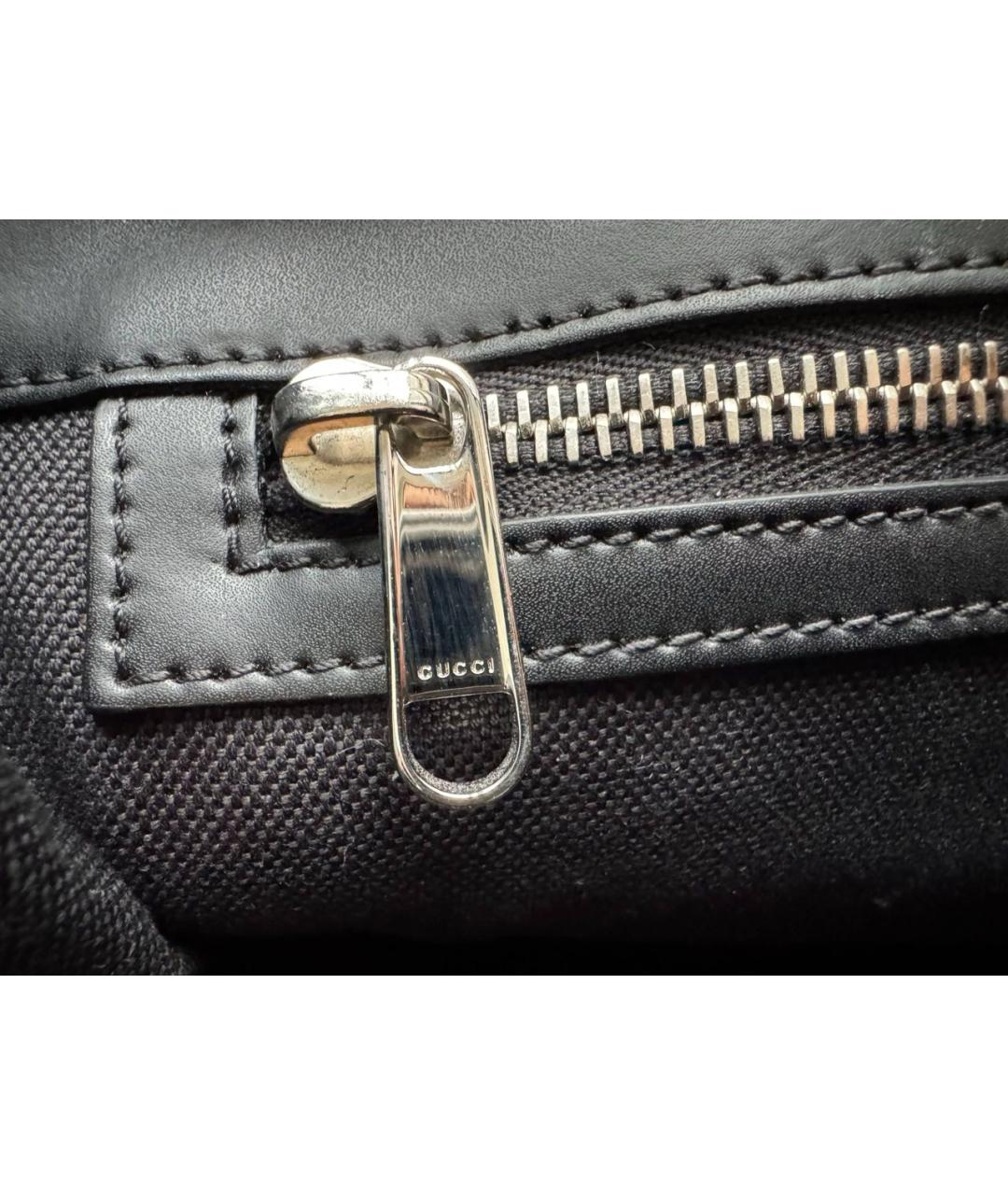 GUCCI Черная тканевая сумка тоут, фото 6