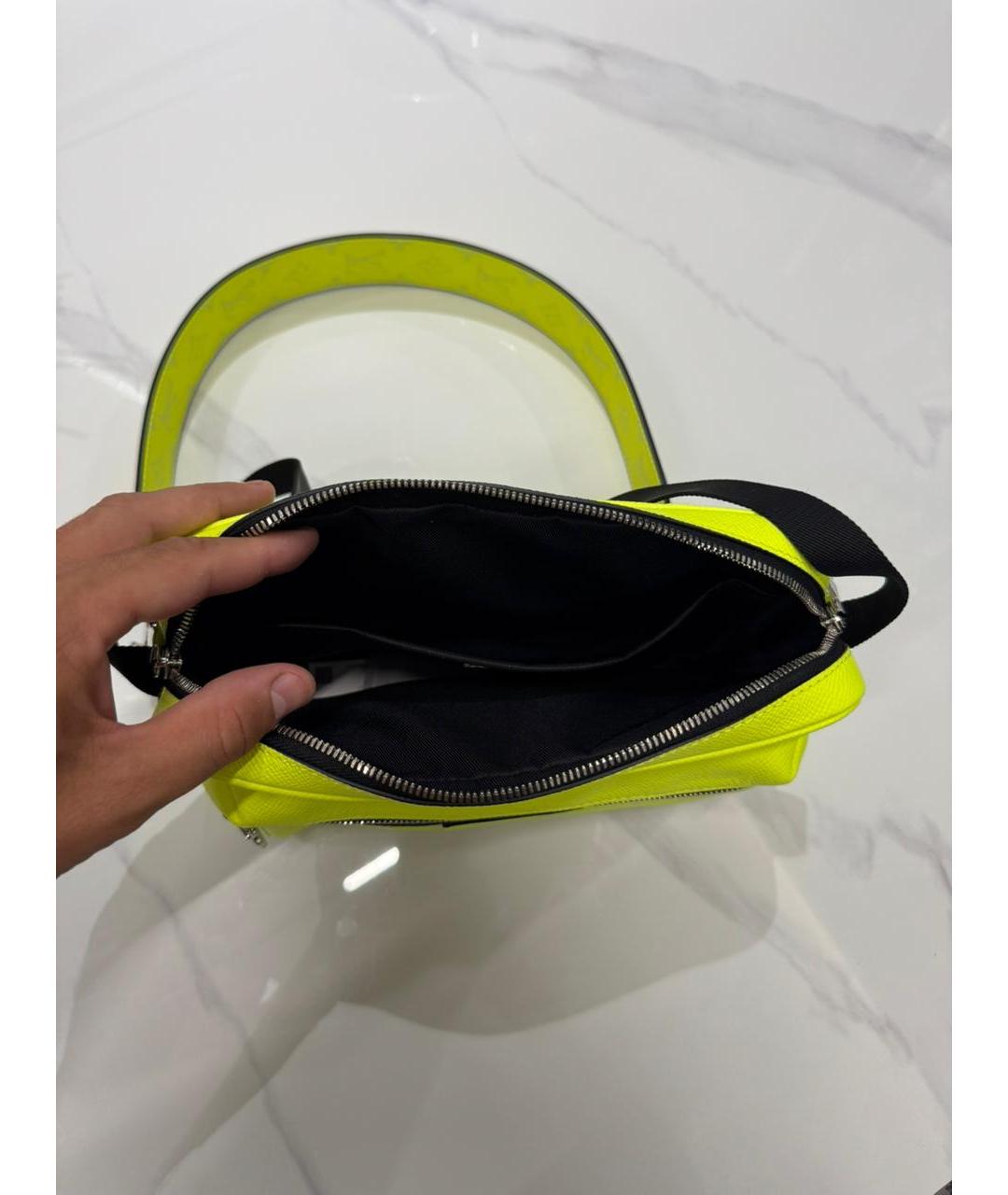 LOUIS VUITTON Желтая кожаная сумка на плечо, фото 3