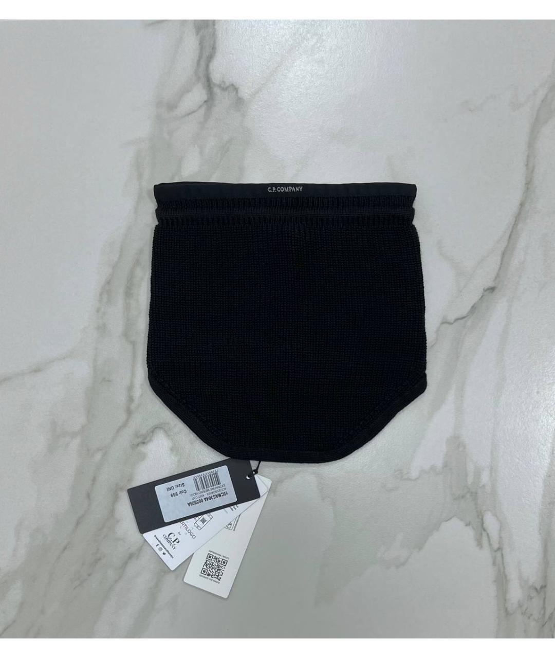 CP COMPANY Черный шерстяной шарф, фото 7