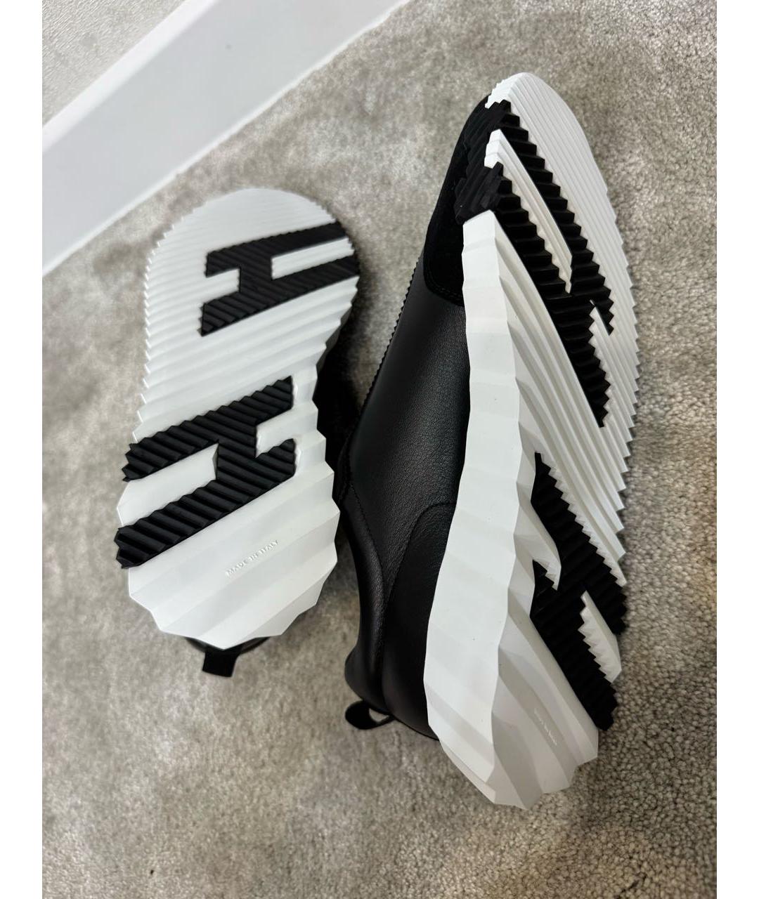 HERMES Черные кожаные кроссовки, фото 5