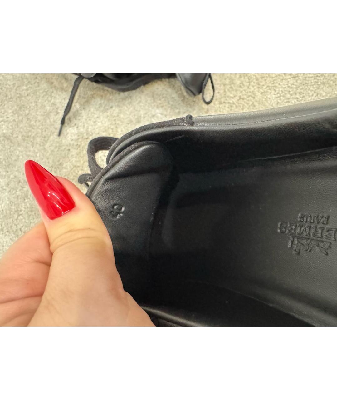 HERMES Черные кожаные кроссовки, фото 6