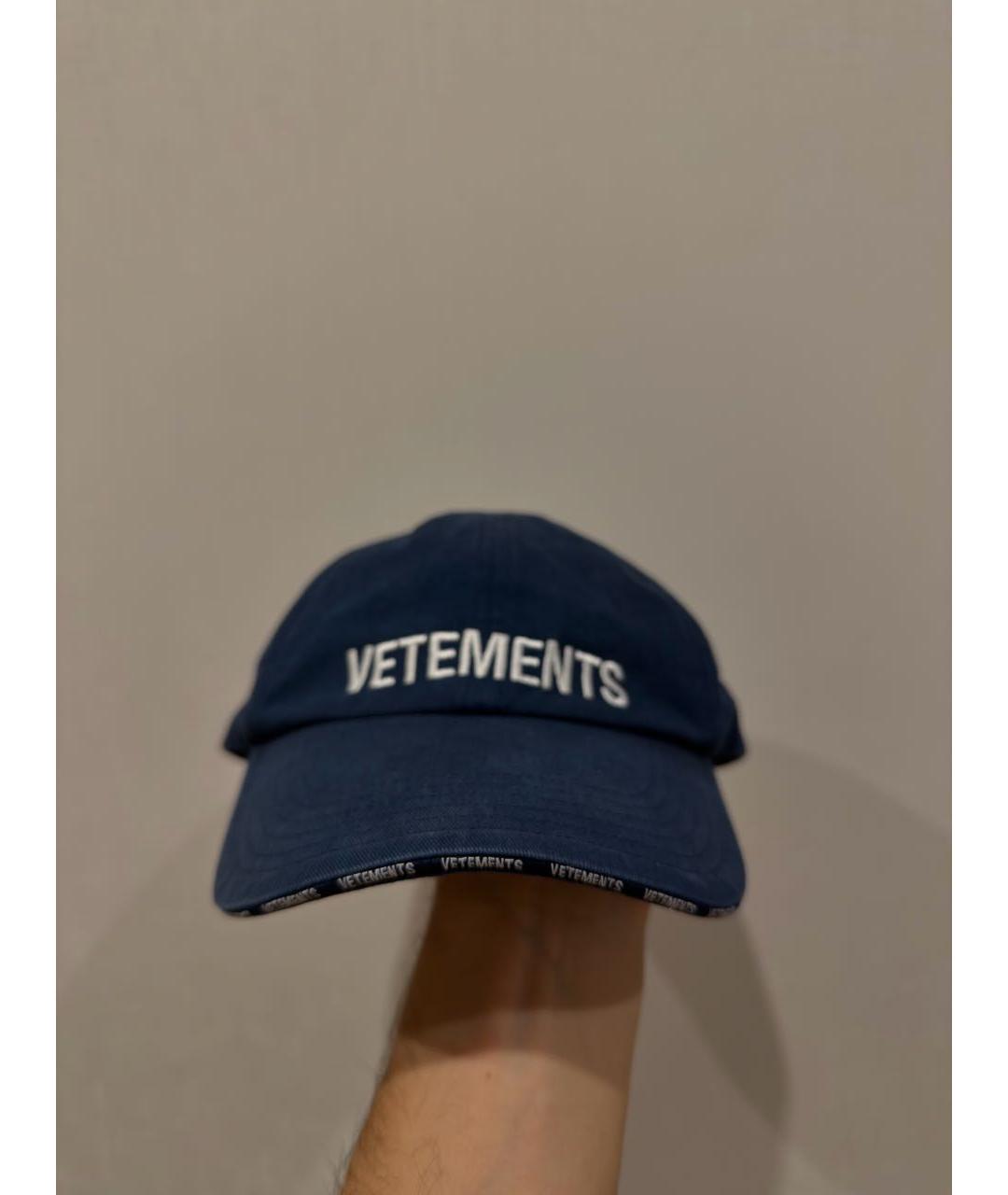 VETEMENTS Синяя хлопковая кепка/бейсболка, фото 3
