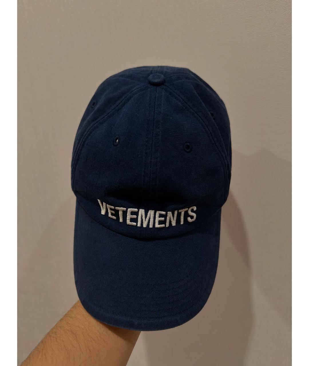 VETEMENTS Синяя хлопковая кепка/бейсболка, фото 2
