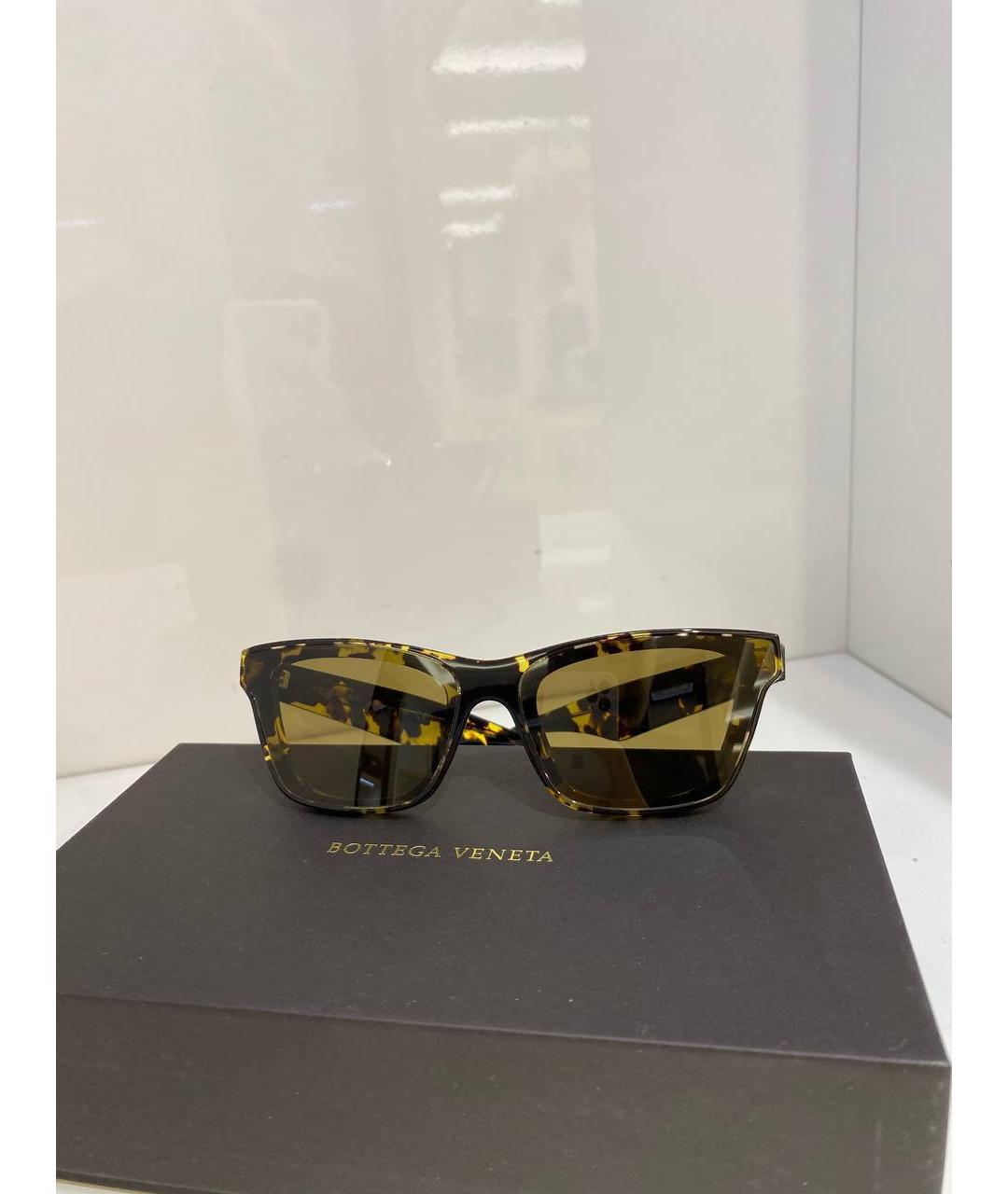 BOTTEGA VENETA Коричневые пластиковые солнцезащитные очки, фото 5