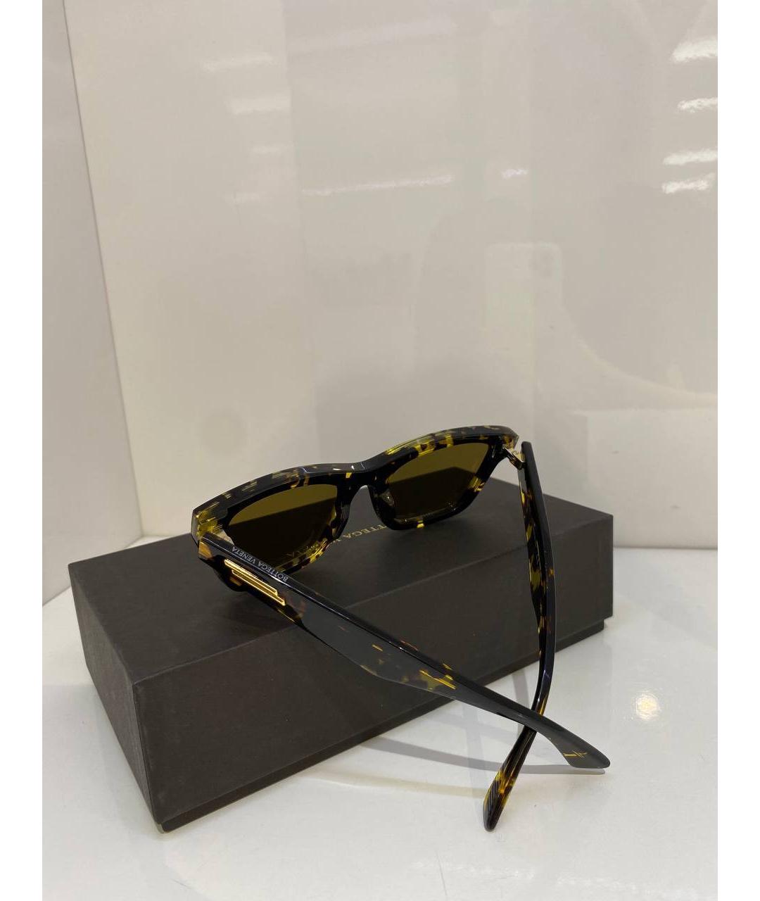 BOTTEGA VENETA Коричневые пластиковые солнцезащитные очки, фото 4