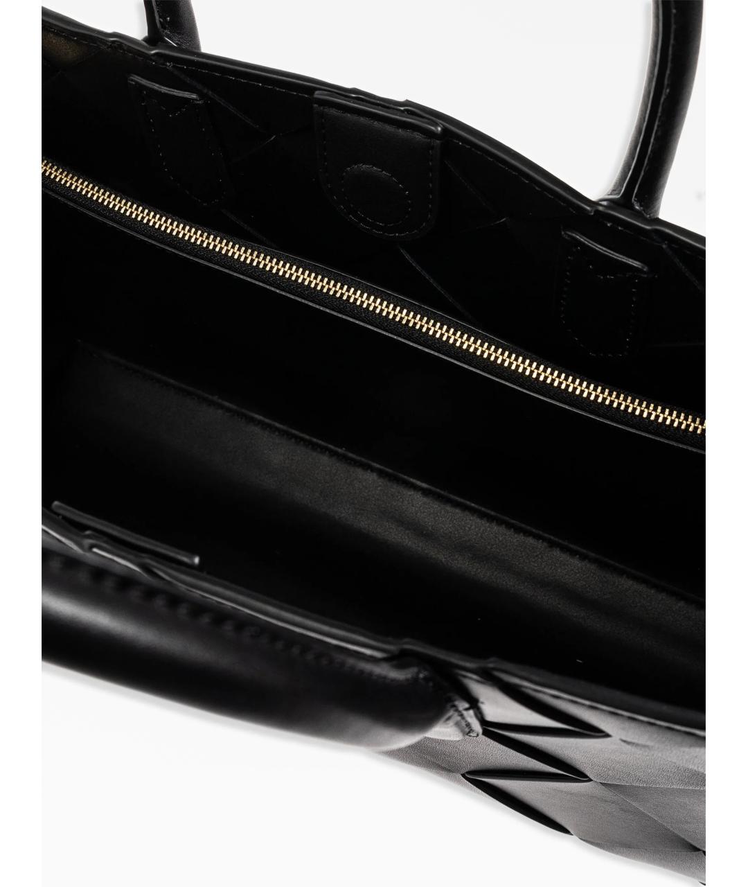 MICHAEL MICHAEL KORS Черная кожаная сумка с короткими ручками, фото 4