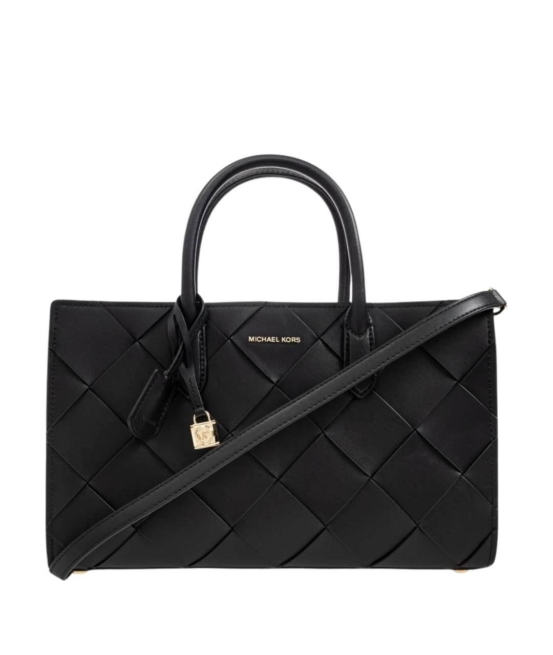 MICHAEL MICHAEL KORS Черная кожаная сумка с короткими ручками, фото 1