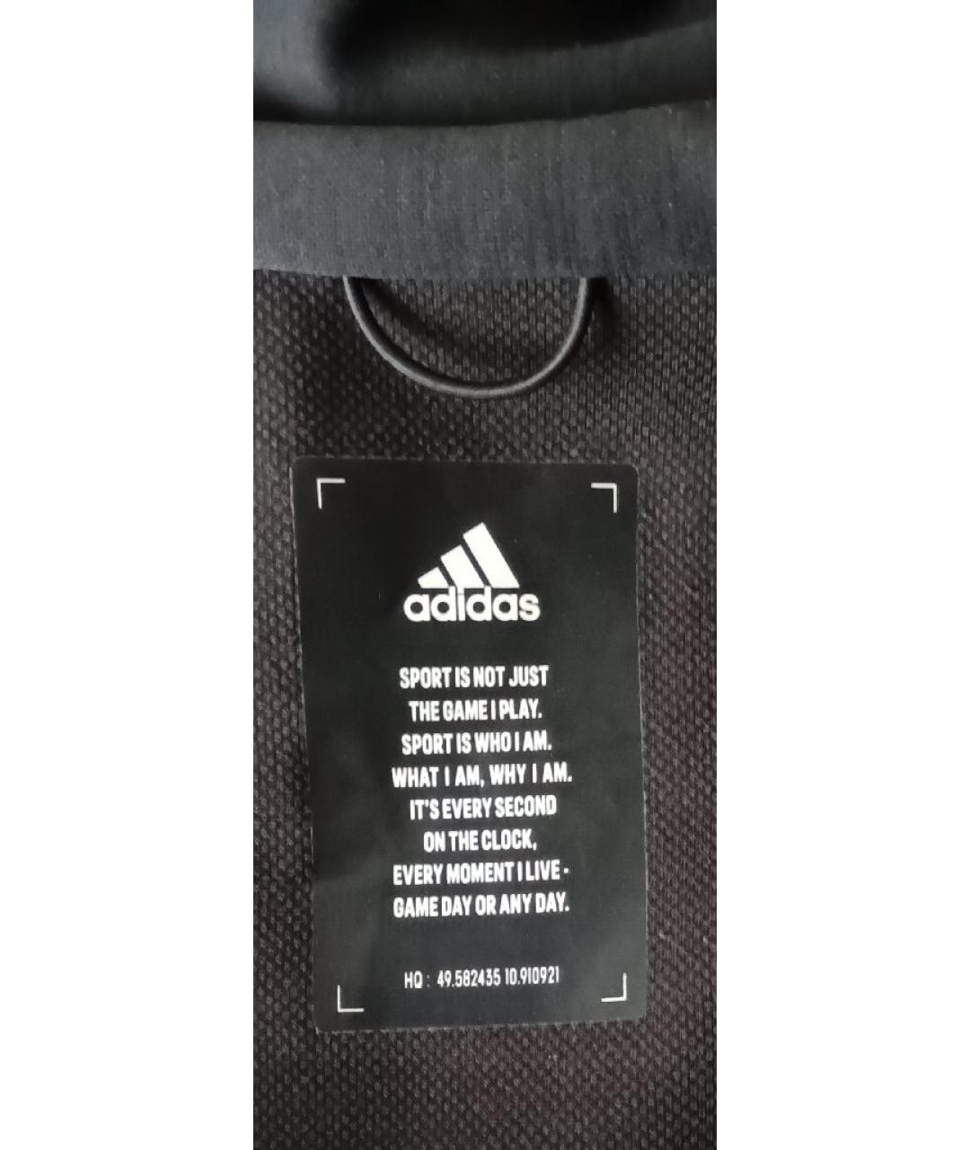 ADIDAS Антрацитовая хлопковая спортивная куртка, фото 7