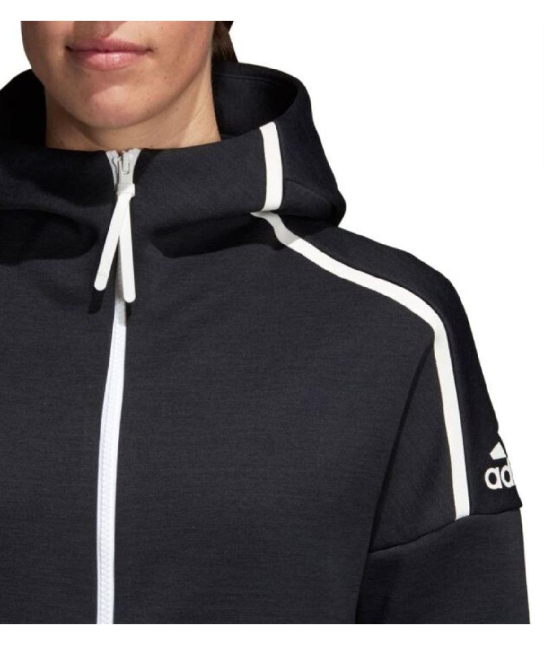 ADIDAS Антрацитовая хлопковая спортивная куртка, фото 2