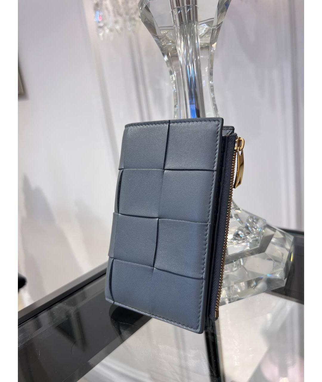 BOTTEGA VENETA Серый кожаный кошелек, фото 4