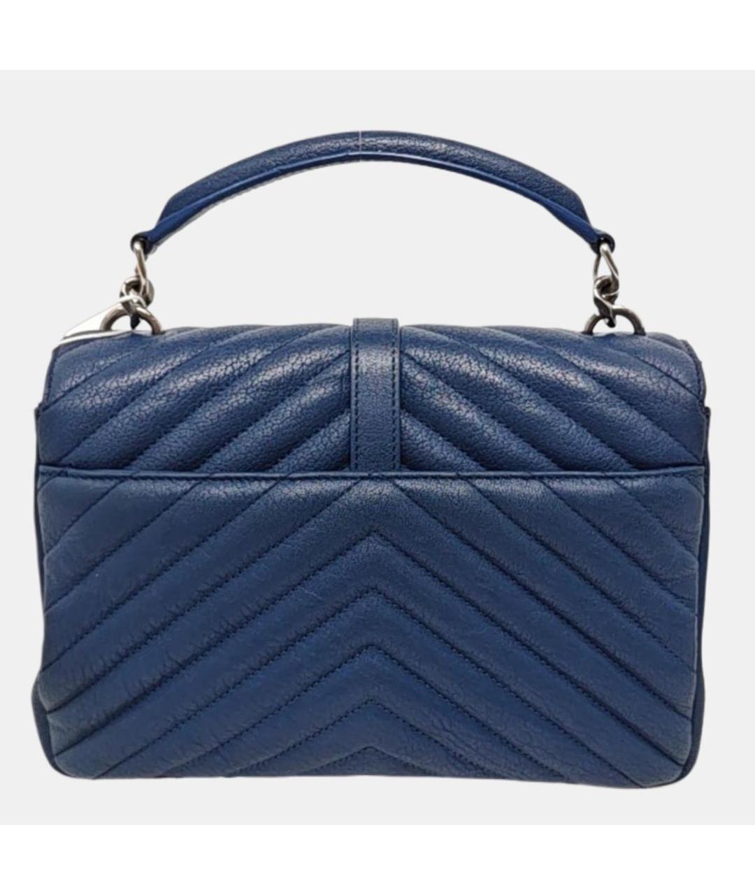 SAINT LAURENT Синяя кожаная сумка через плечо, фото 4