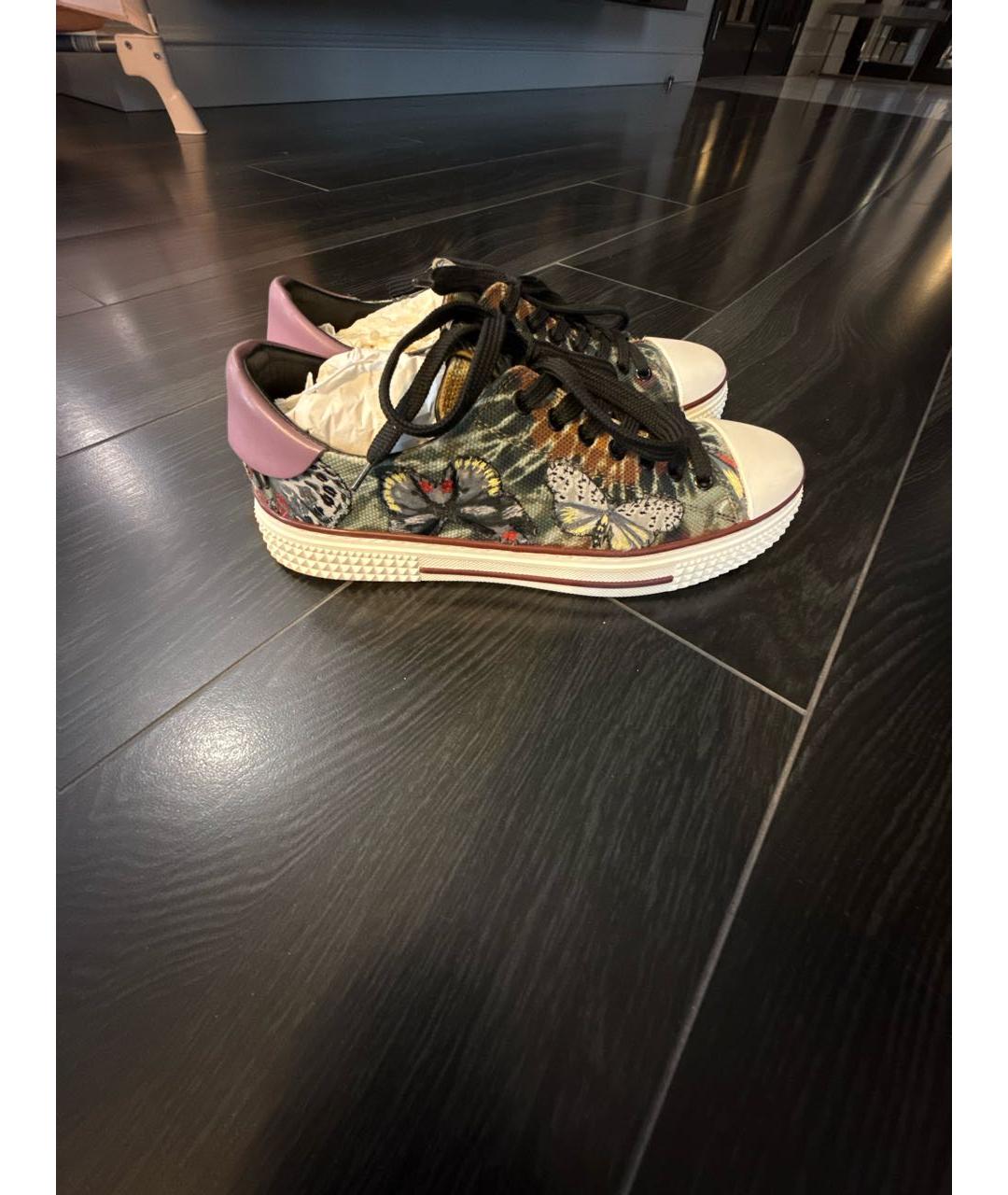 VALENTINO Хаки текстильные кеды, фото 9