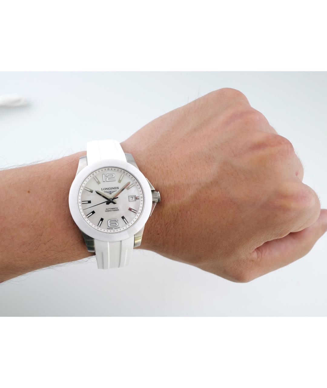 LONGINES Белые часы, фото 7