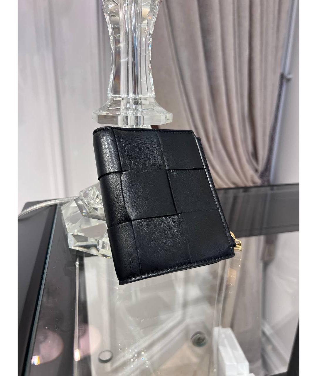 BOTTEGA VENETA Черный кожаный кошелек, фото 4