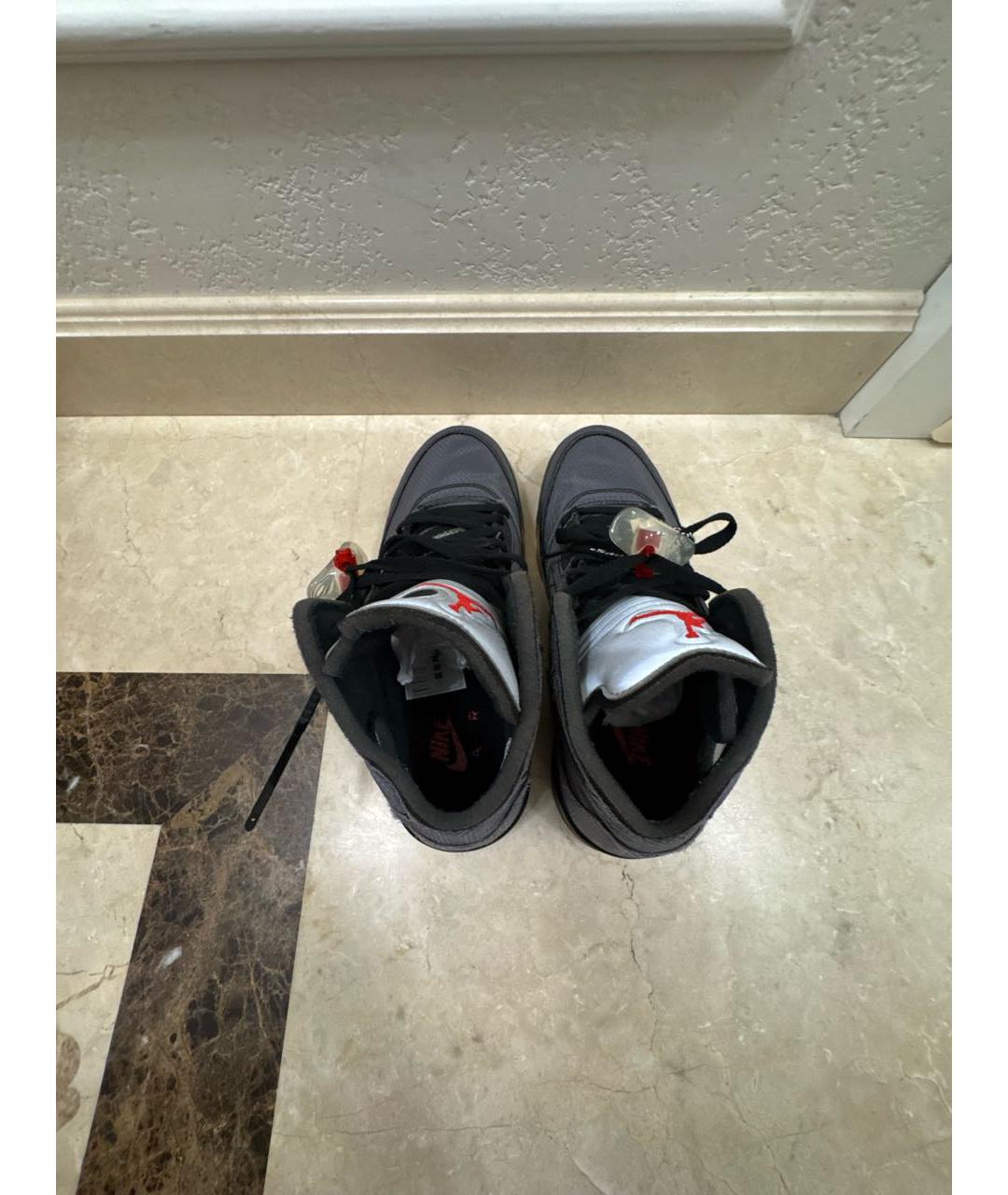 JORDAN Серые текстильные высокие кроссовки / кеды, фото 3