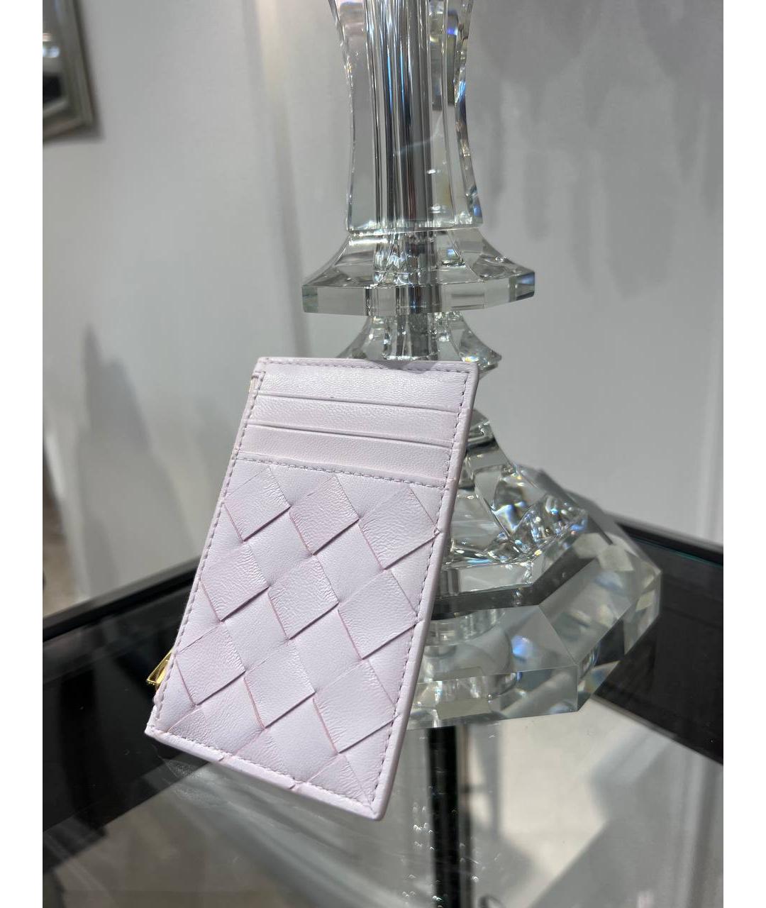 BOTTEGA VENETA Розовый кожаный кардхолдер, фото 3