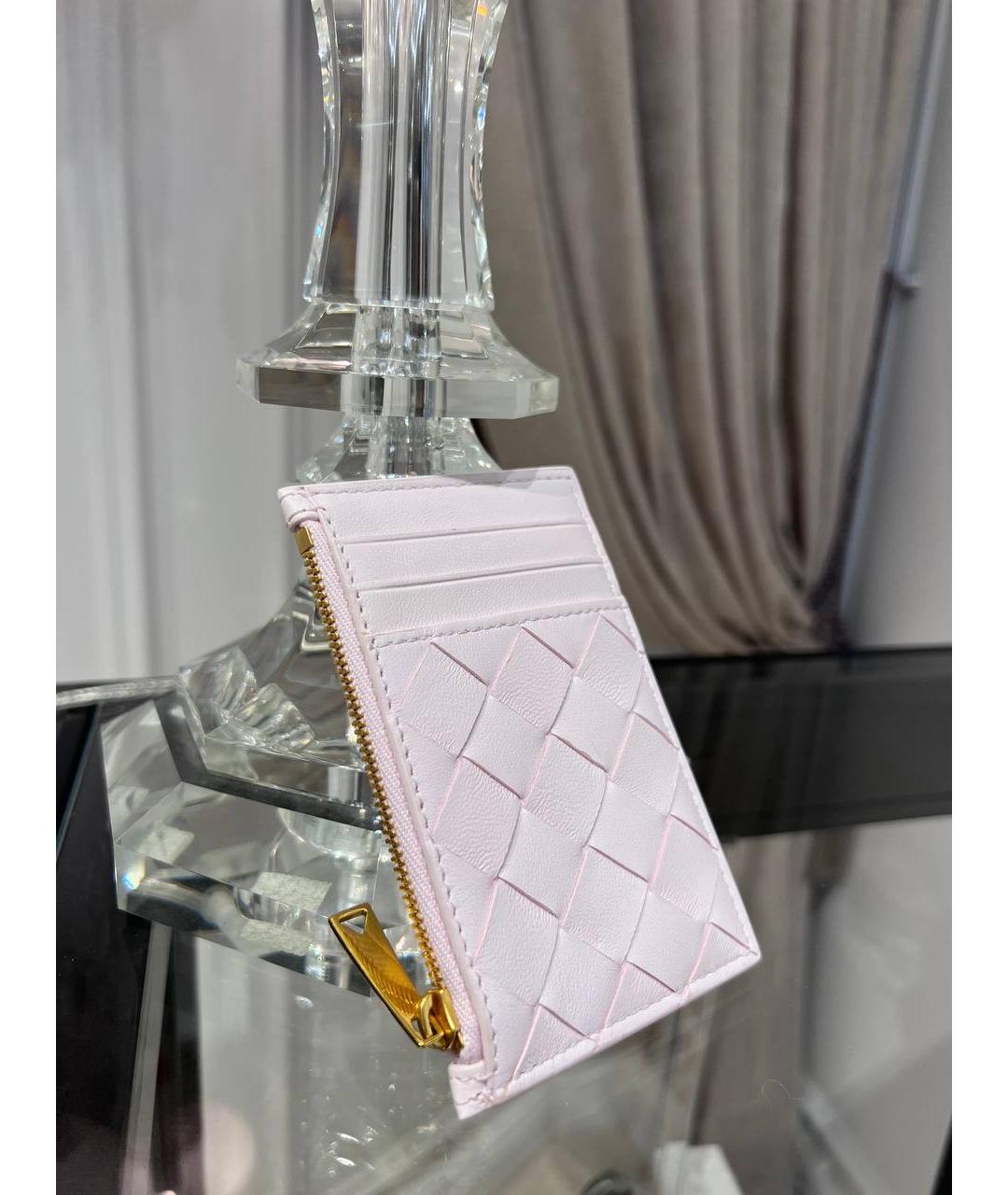 BOTTEGA VENETA Розовый кожаный кардхолдер, фото 4